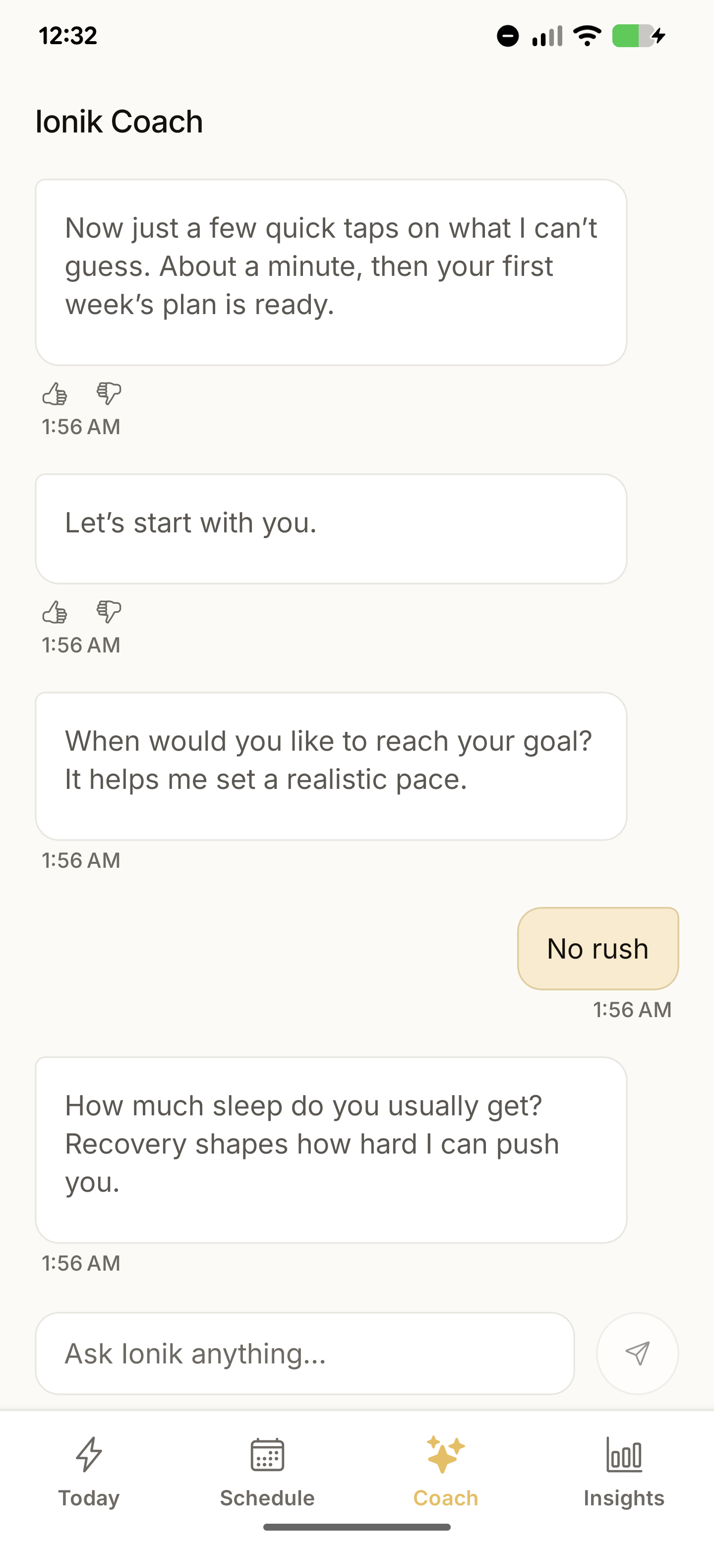 Ionik — Talk to your coach